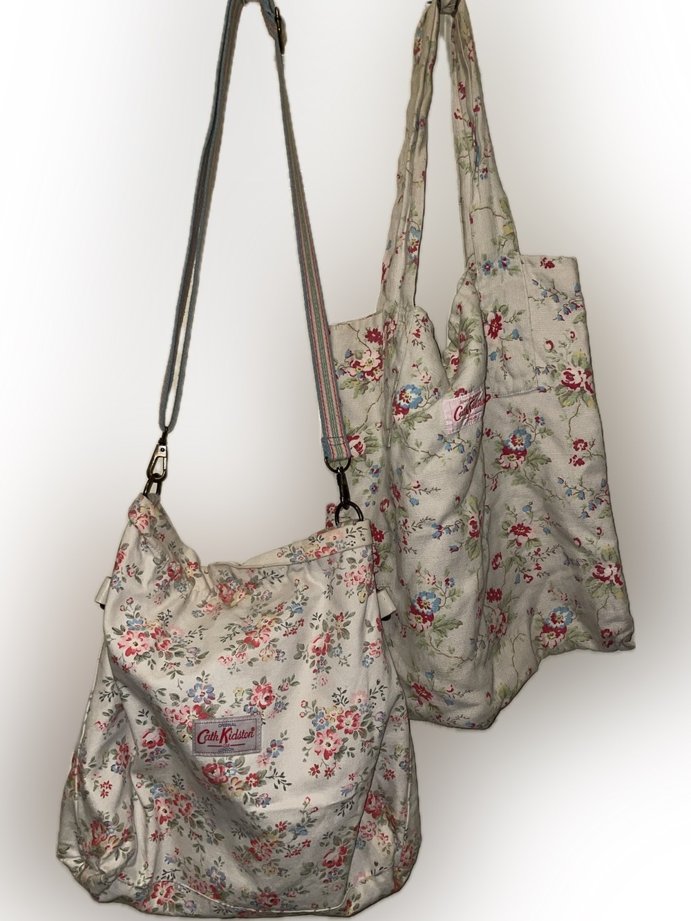 Cath Kidston Cream Floral Crossbody Tote Bag and bonus medium tote bag